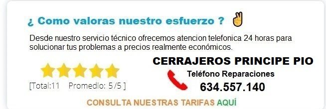 cerrajeros Principe Pio precios